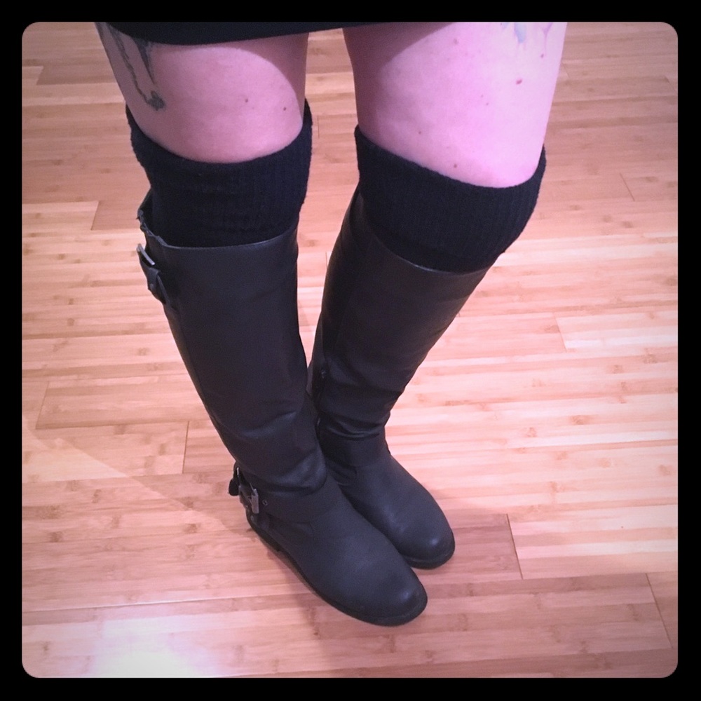 Navy blue leg warmer/boot socks